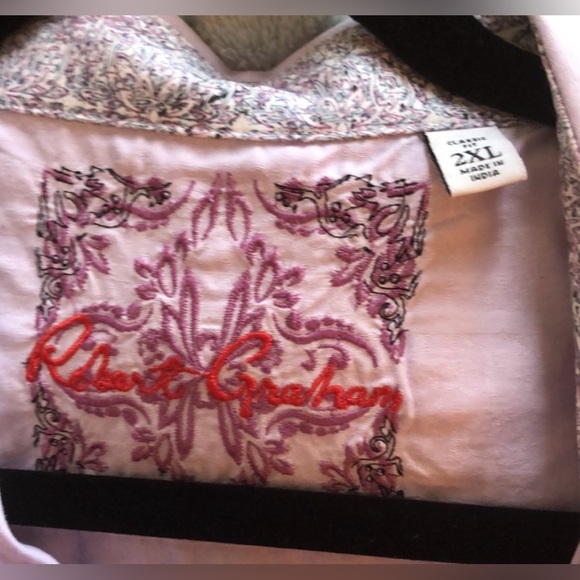 Robert Graham Mens Lavender Button Down Shirt | Size 2XL - Picture 3 of 8